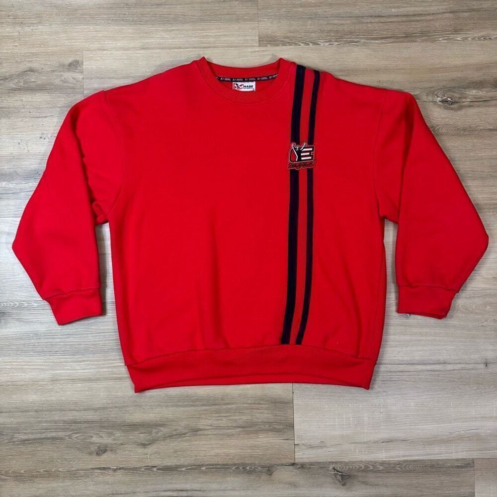 Chase Authentics L Dale Earnhardt Patch Crewneck Sweatshirt Red Y2K Intimidator